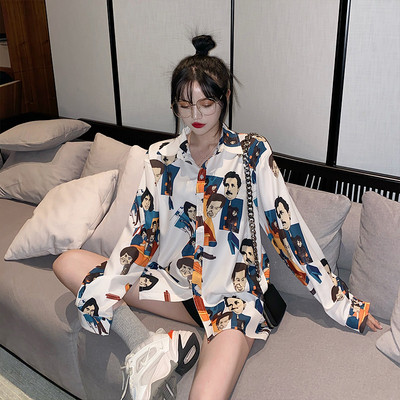 Új modell női ing mintával és klasszikus gallérral - széles modell