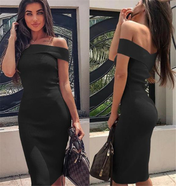 Naujo modelio moteriška ilga suknelė apnuogintais pečiais