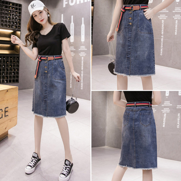 Нов модел дамска пола с колан и джобове