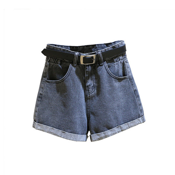 Moteriški džinsiniai šortai elastingu juosmeniu