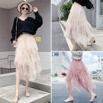 Дамска ежедневна пола с висока талия и лъскав ефект