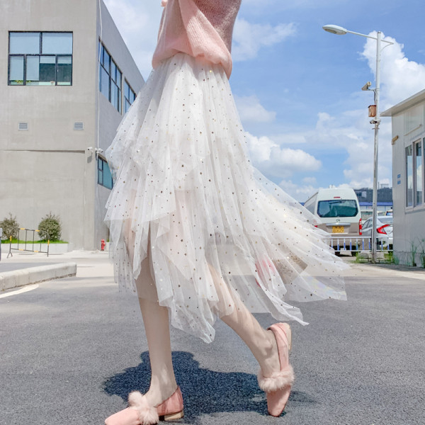 Дамска ежедневна пола с висока талия и лъскав ефект