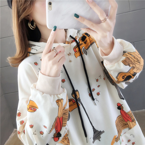 Modernūs moteriški megztiniai su gobtuvu ir raštu