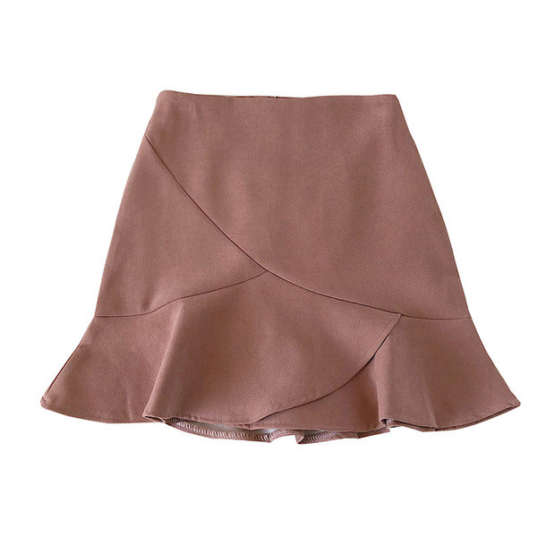 Moteriškas trumpo kirpimo sijonas aukštu juosmeniu