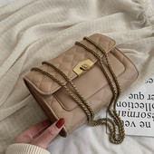 Moderni moteriška rankinė iš eko odos su ilga metaline grandinėle