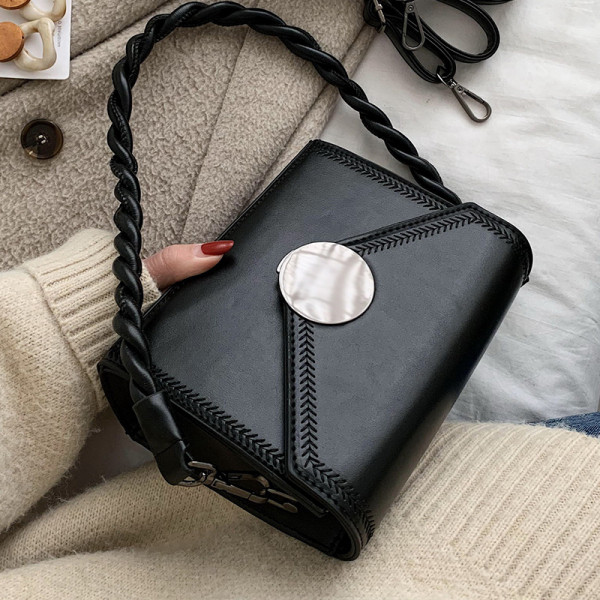 Öko-nahast moodne metallist kinnitusega naiste kott