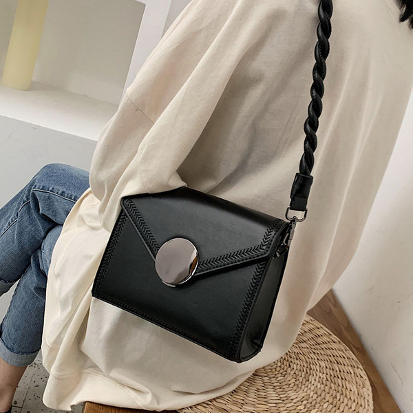 Öko-nahast moodne metallist kinnitusega naiste kott