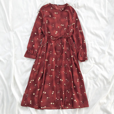 Rochie de dama de primavara cu lungime medie, model colorat si legaturi in talie