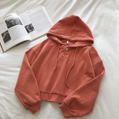 Nappali női pulóver sima modell kapucnival