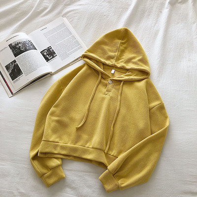 Nappali női pulóver sima modell kapucnival