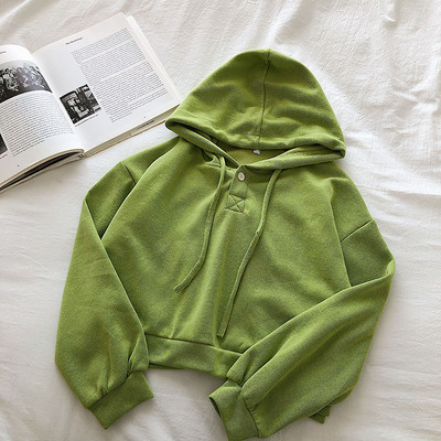 Nappali női pulóver sima modell kapucnival