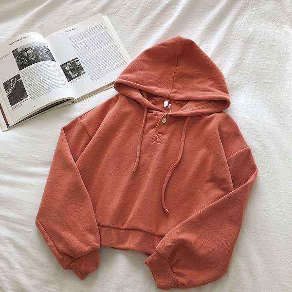 Nappali női pulóver sima modell kapucnival