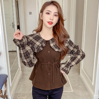 Retro női ing fűzős derékrészen