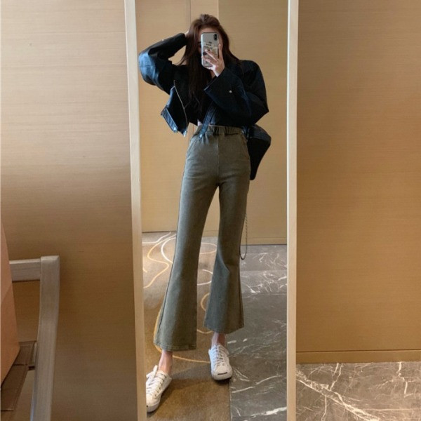 Moteriški džinsai aukštu juosmeniu Charleston tipo