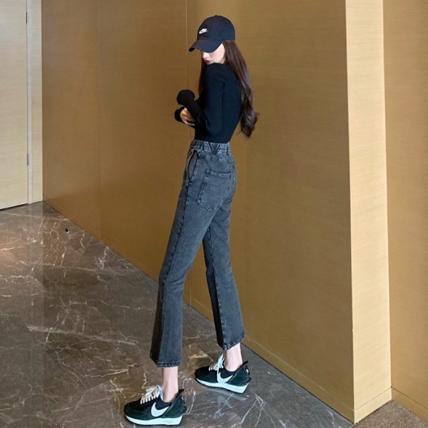 Moteriški džinsai aukštu juosmeniu Charleston tipo