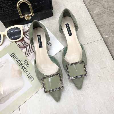 Ženske moderne cipele od eko brušene kože na tanku petu