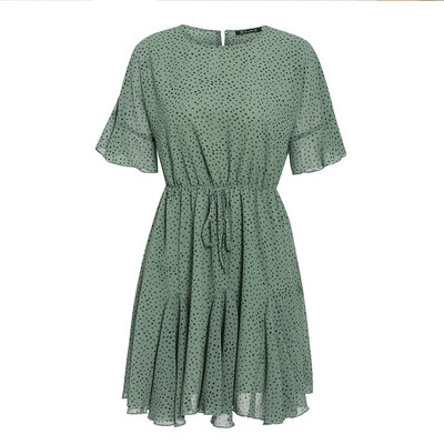 Rochie scurta dama casual cu maneci 3/4 si decolteu oval