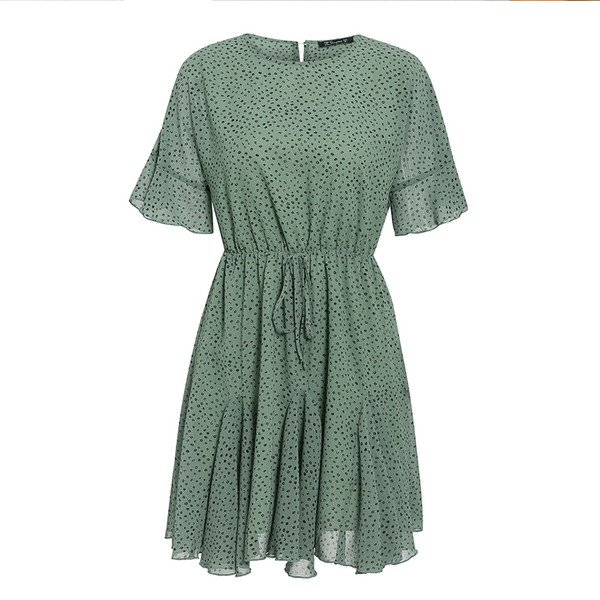 Rochie scurta dama casual cu maneci 3/4 si decolteu oval