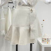 Fusta scurta dama cu talie inalta - model asimetric