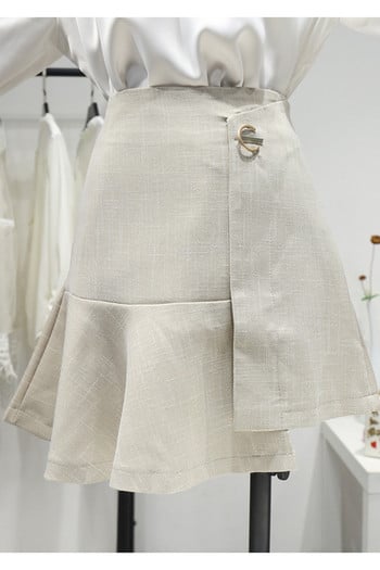 Fusta scurta dama cu talie inalta - model asimetric