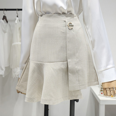 Fusta scurta dama cu talie inalta - model asimetric