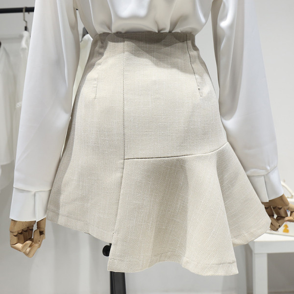 Fusta scurta dama cu talie inalta - model asimetric