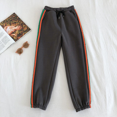 Pantaloni sport de dama cu talie elastica si margini colorate