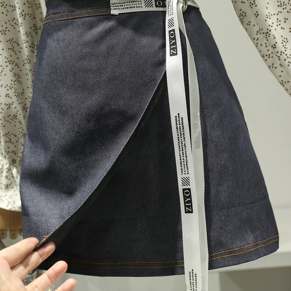 Модерна дамска къса пола с прехвърляне и висока талия