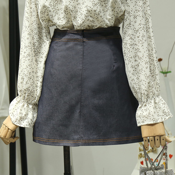 Модерна дамска къса пола с прехвърляне и висока талия