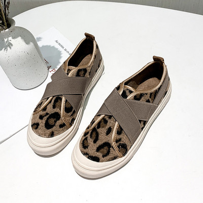 Ženske casual cipele s ravnim potplatom i životinjskim uzorkom