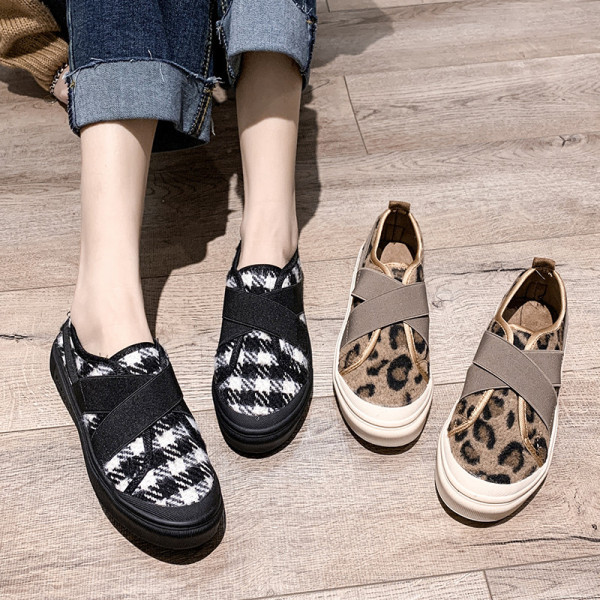 Ženske casual cipele s ravnim potplatom i životinjskim uzorkom