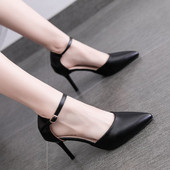 Sieviešu eleganti apavi ar 7 cm augstu papēdi - smails modelis