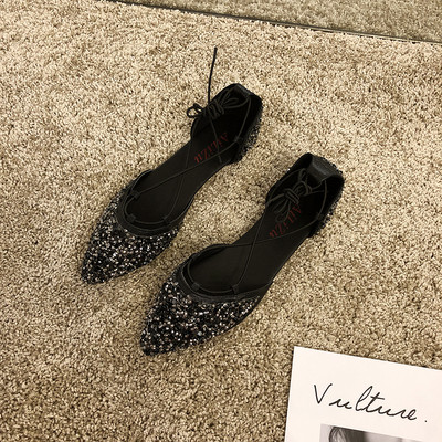 Ležerne ženske cipele s vezicama i sjajnim česticama