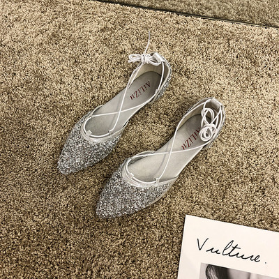 Ležerne ženske cipele s vezicama i sjajnim česticama