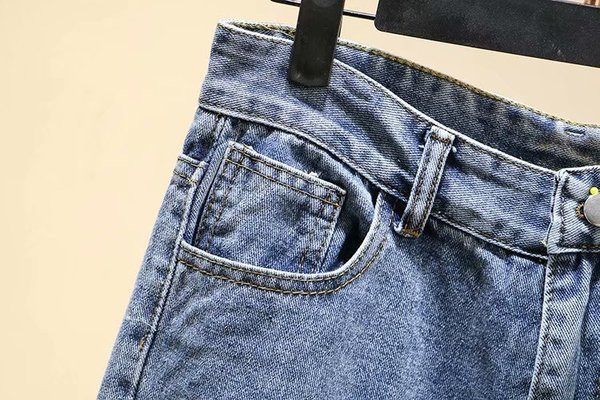 Alkalmi női hosszú farmernadrág magas derékkal