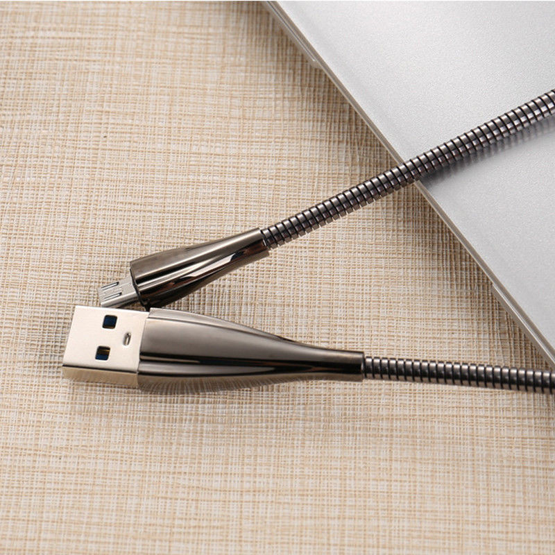 Metalni kabel za brzo punjenje tip Micro usb u tamno sivoj boji