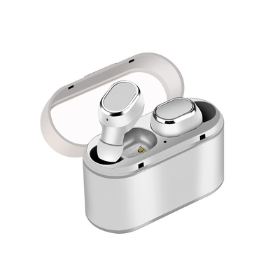 Безжични Earbuds слушалки модел TWS18 с powerbank, Bluetooth версия 5.0 + EDR, Стерео звук - сребристо бял цвят