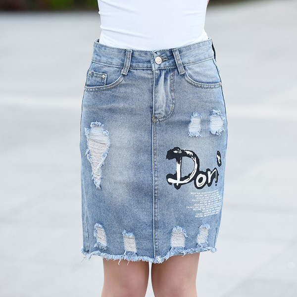 Uut mudelit sinist värvi rebenenud motiividega naiste seelik