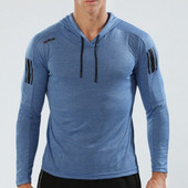 Ежедневна мъжка блуза с дълъг ръкав и качулка