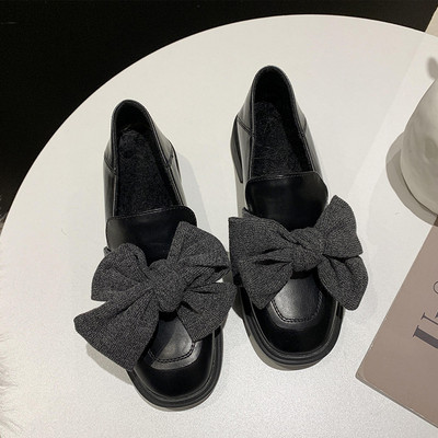 Pantofi moderni de dama din piele ecologica si panglica