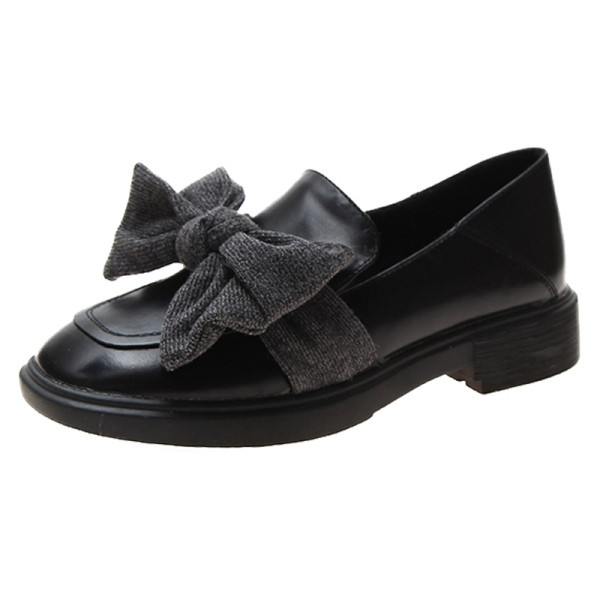 Pantofi moderni de dama din piele ecologica si panglica