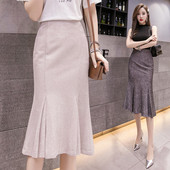 Fusta de dama eleganta cu talie inalta si element stralucitor