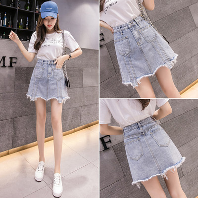 Modern női szoknya egyenes modell magas derékkal és zsebekkel