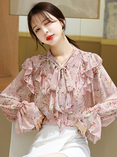 Aktuális női ing virágmintás, hosszú ujjú