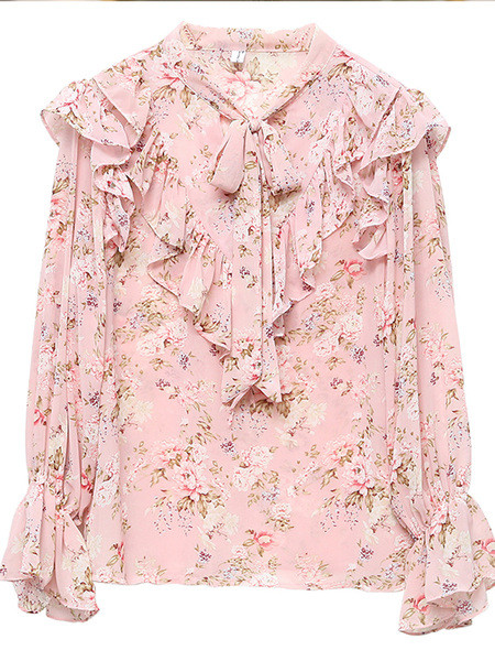 Aktuális női ing virágmintás, hosszú ujjú