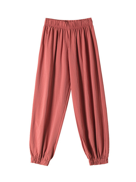 Ležerne ženske hlače s visokim strukom dužine 9/10