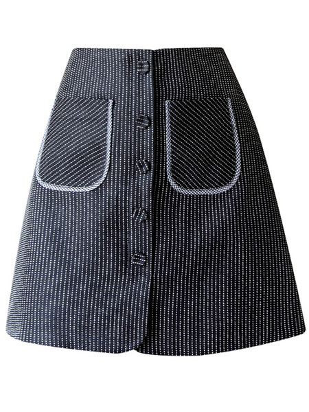 Дамска ежедневна пола прав модел с джобове и копчета