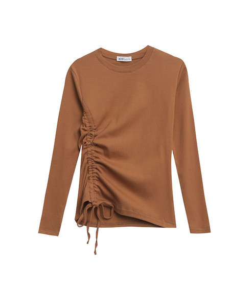 Bluză casual de damă cu decolteu oval și cravate