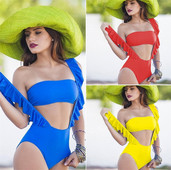 Costum de baie modern din două piese cu bretele largi