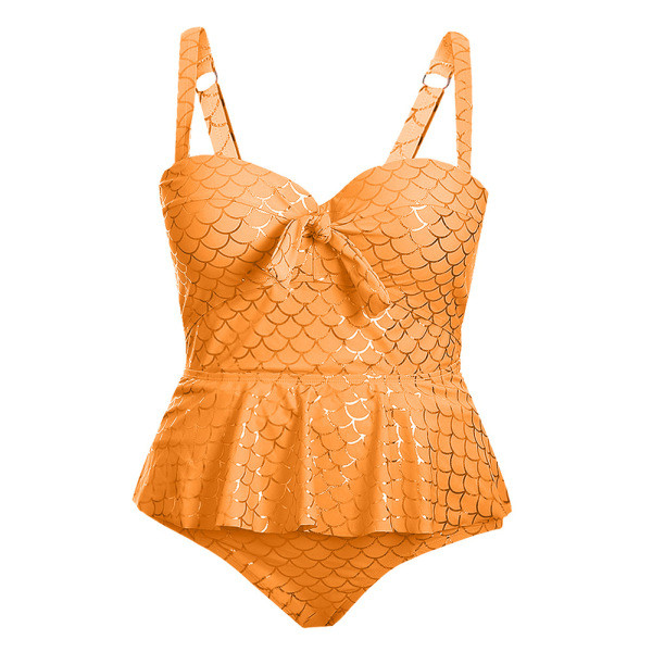 Veliki kupaći kostim s naramenicama i sjajnim efektom